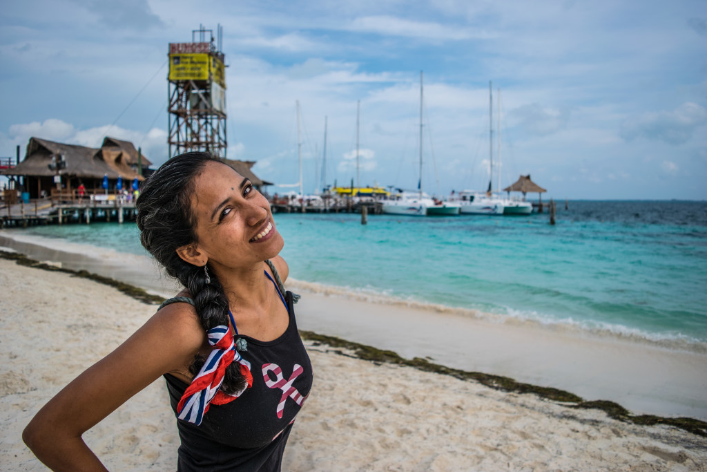 Cris at Playa Tortugas in Cancun