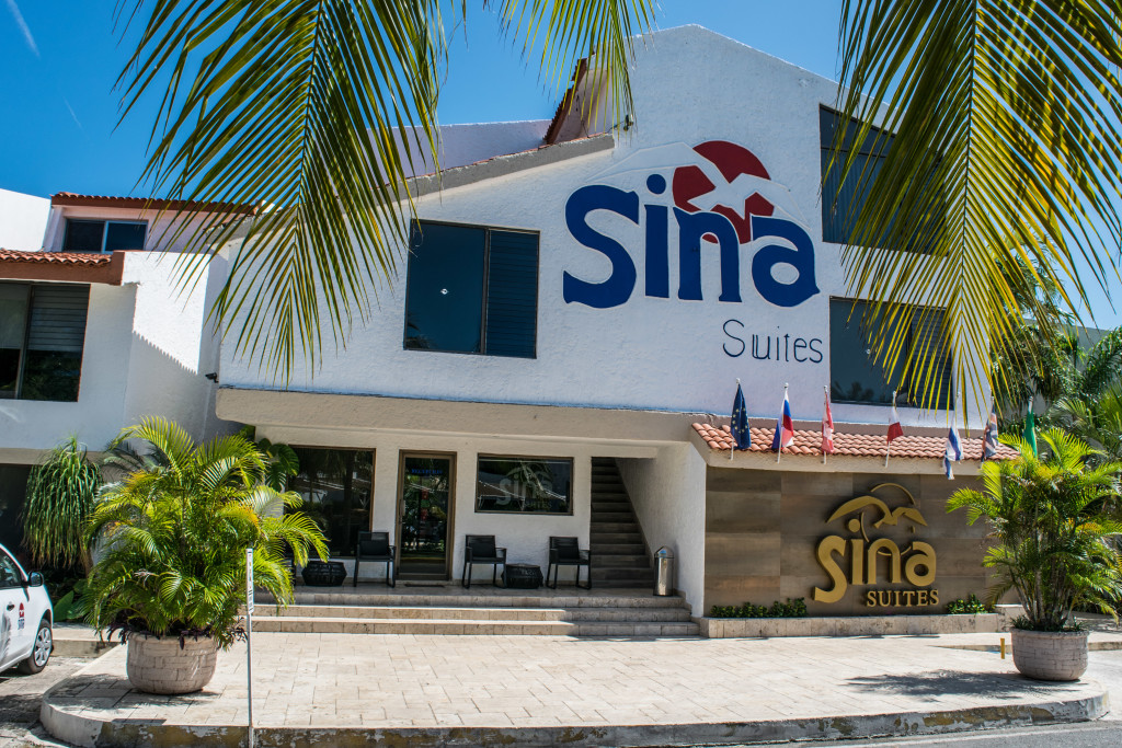 exterior of Sina Suites