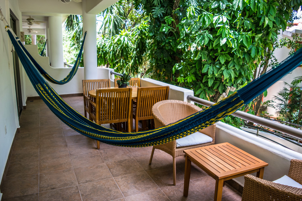 balcony with hammock