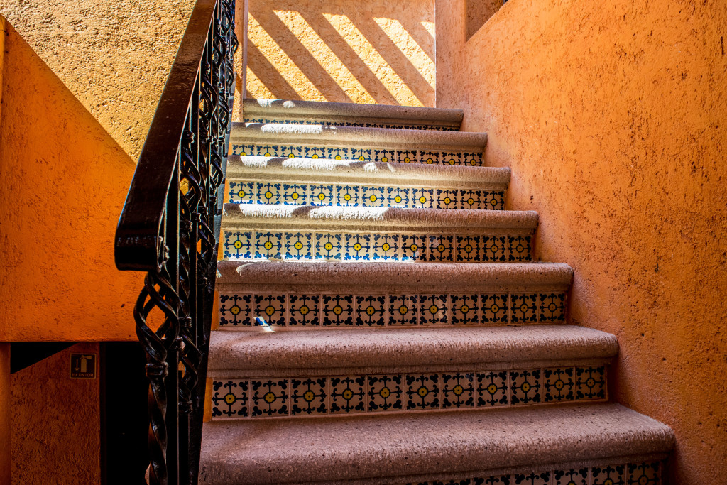 painted stairs at Hotel Lunata