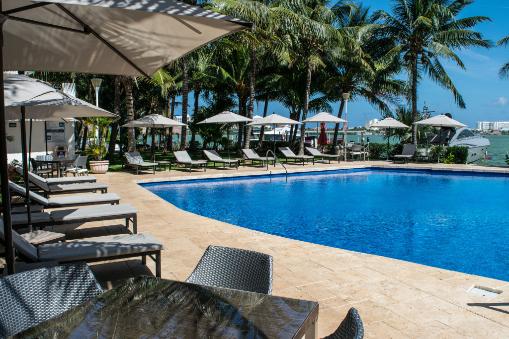 the pool and lagoon view