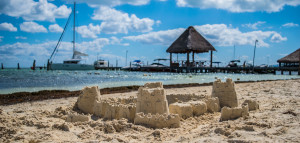 sand castle at playa las perlas, cancun