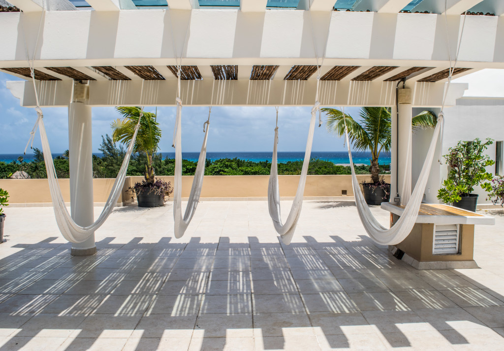 hammocks over the ocean