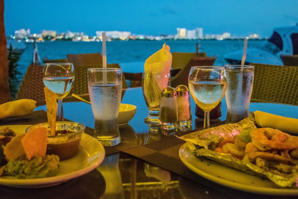 dinner over the lagoon