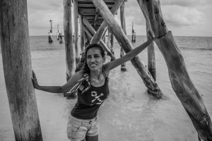 Cris at Playa Tortugas pier, Cancun