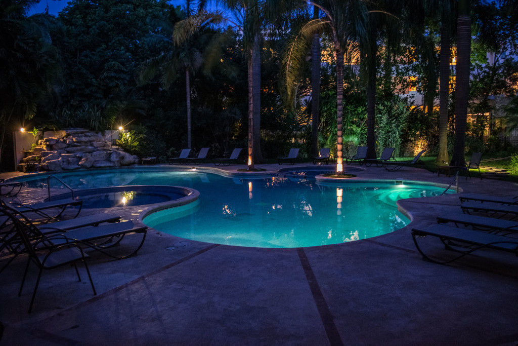 nighttime at the pool