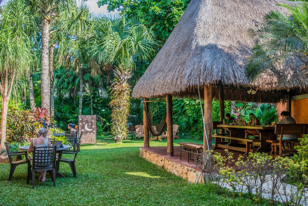 breakfast and garden at Hotel Lunata