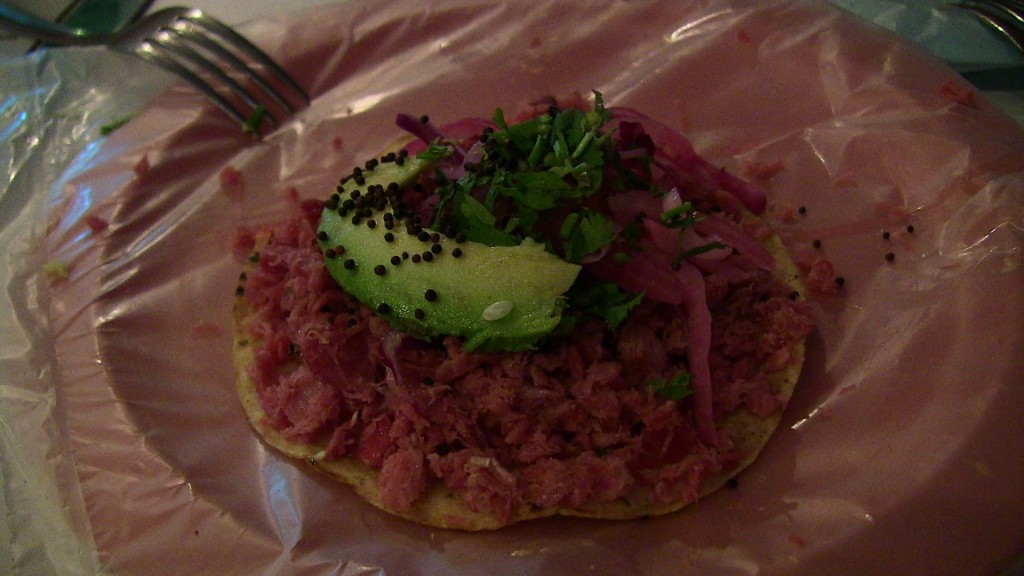 Smoked tuna tostada 