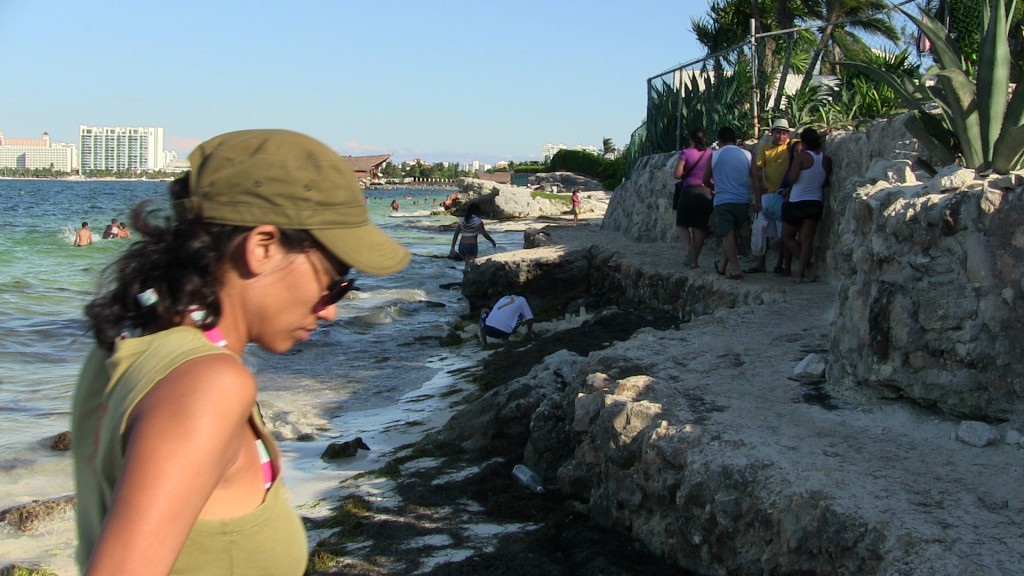 Cris walking the beach