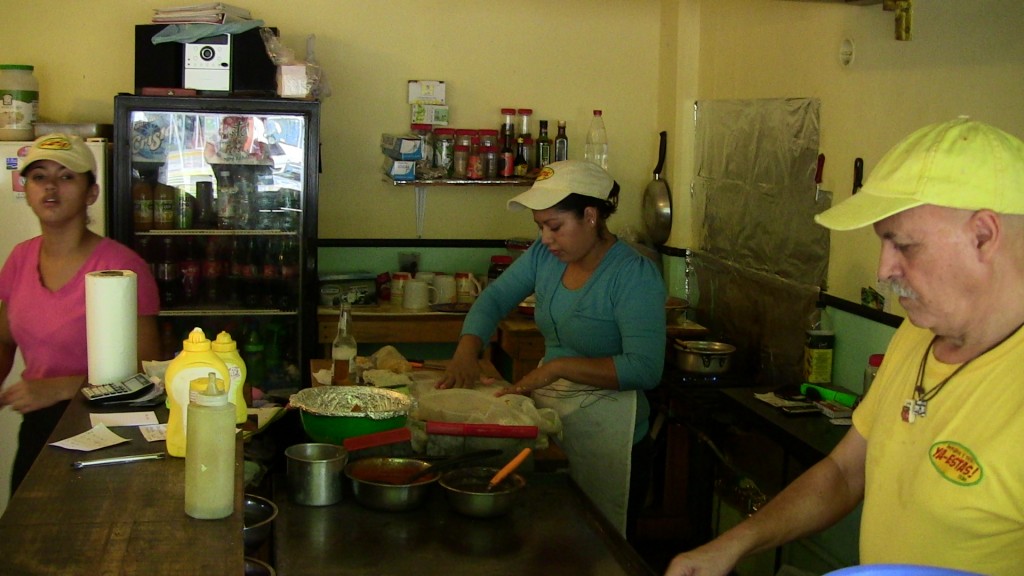 Miguel and girls working