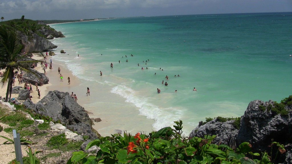 The beach at the ruins of Tulum