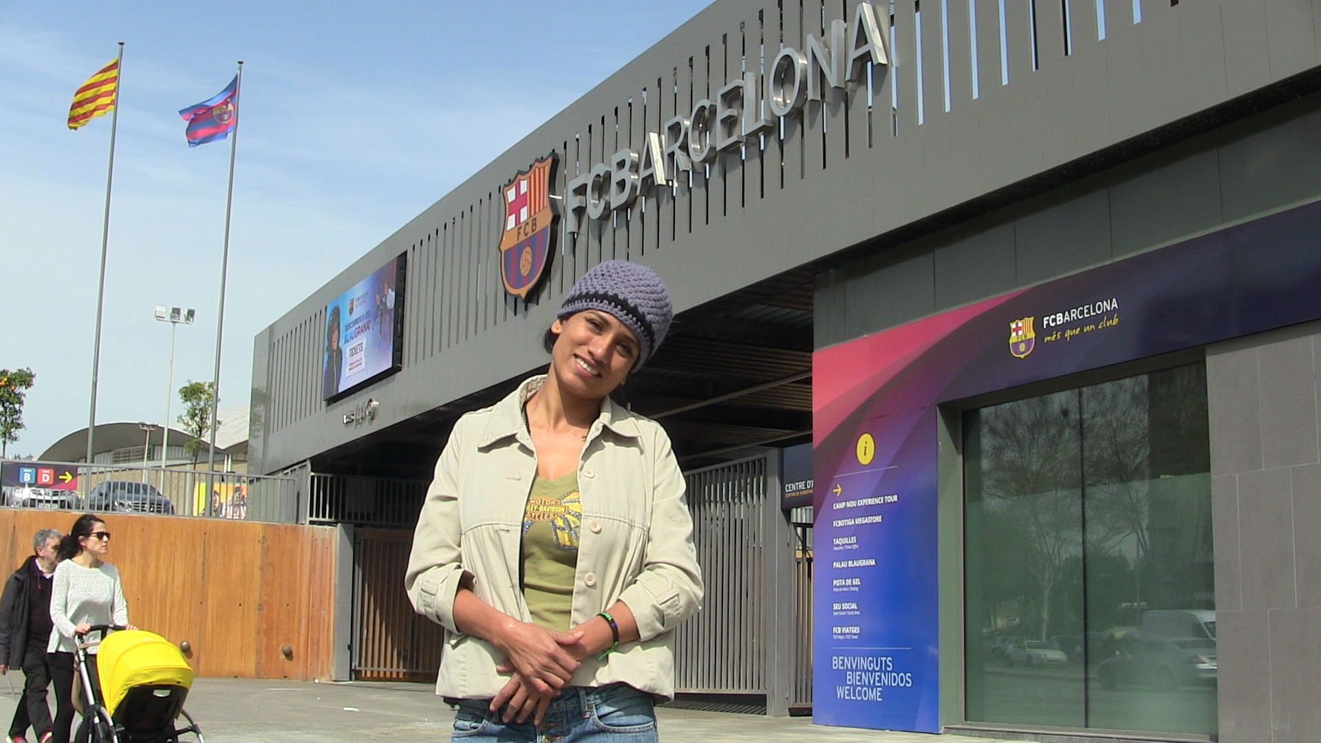 Cris at the Barcelona Football Club Stadium