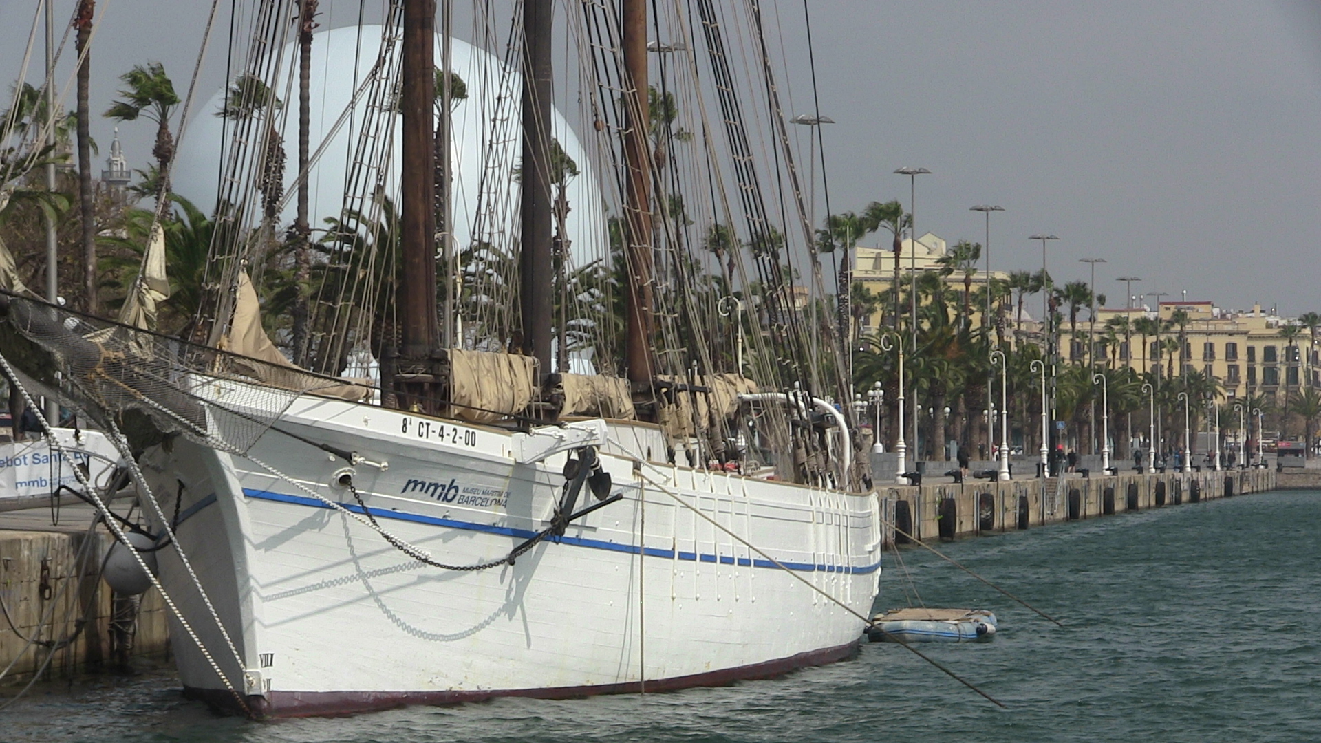 Sailboat in the Port of Barcelona, Spain