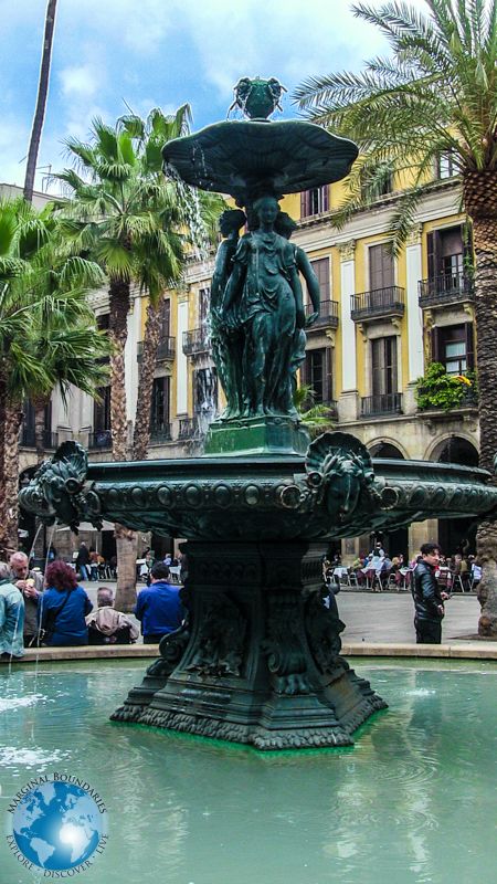 Fountain at the Playa Real in Barcelona