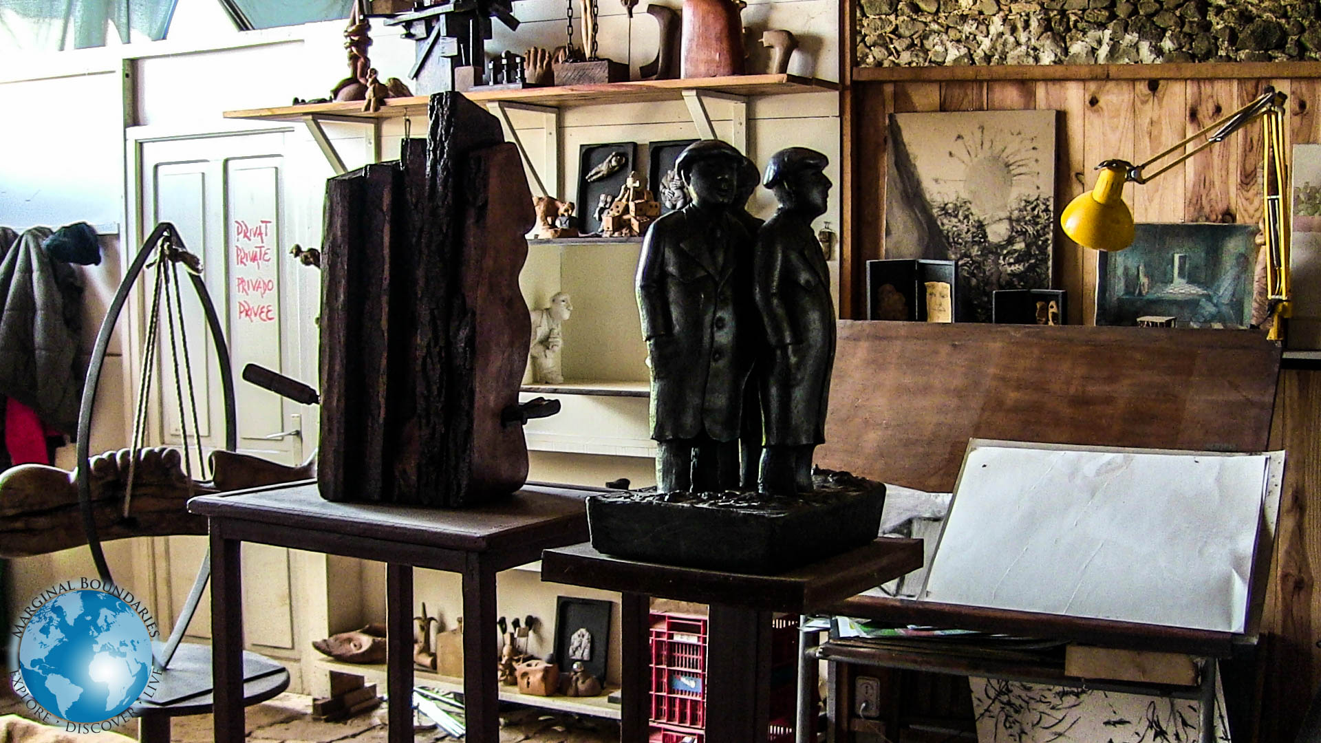 The interior of Carlos Maronna's workshop outside of Girona