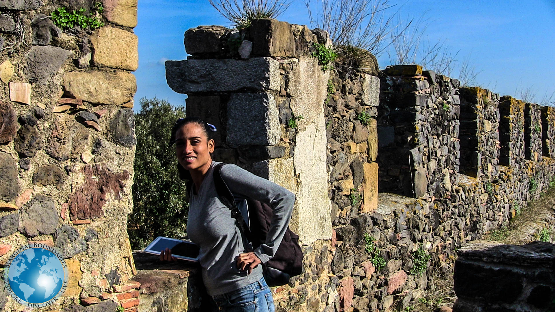 Cris on the ramparts of the castle