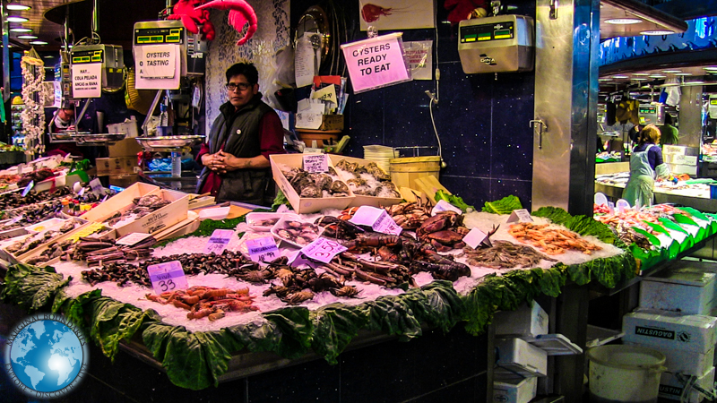 fresh seafood at La Boqueria