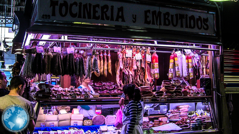 fresh meat at La Boqueria Market in Barcelona
