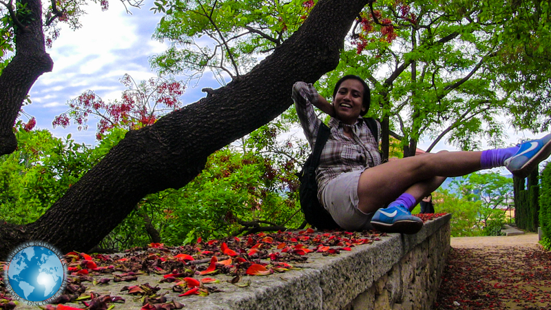 Cris relaxing in a garden