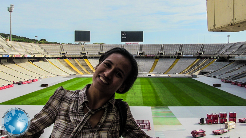 Cris at the Olympic Arena of Barcelona