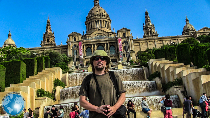 Tim in front of the National Art Museum of Catalonia