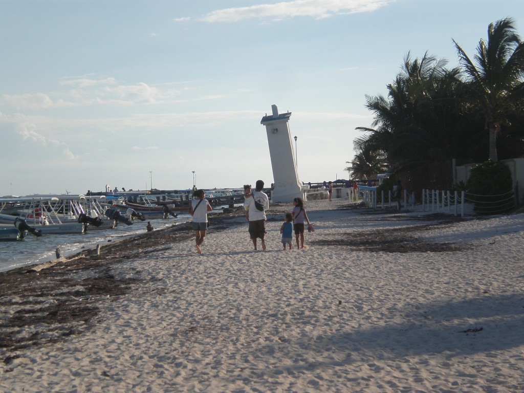 family on the beach