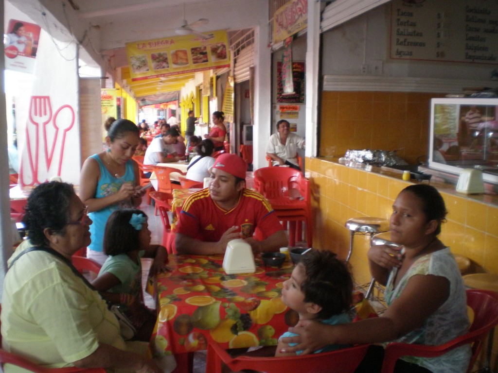 mexican family eating