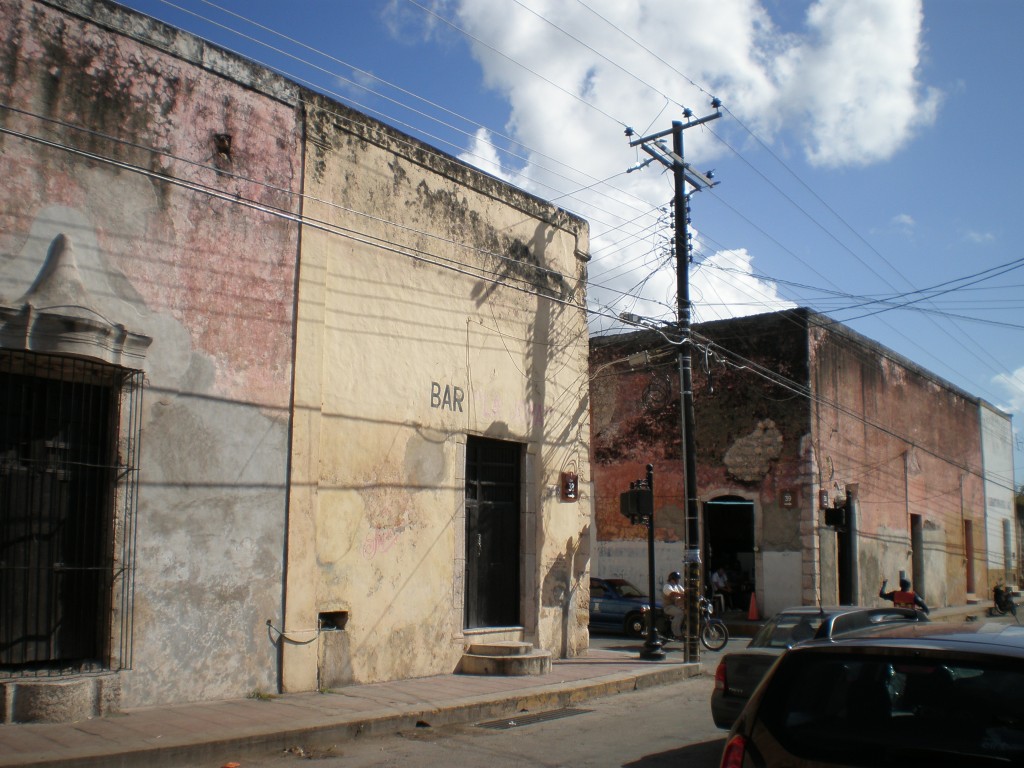 run-down buildings